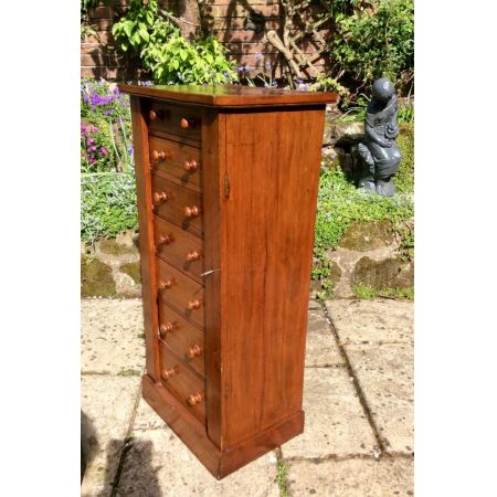 Schlanke viktorianische Mahagoni Massivholz Kommode original antik 1850