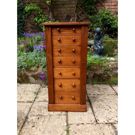 Schlanke viktorianische Mahagoni Massivholz Kommode original antik 1850