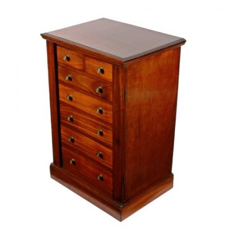 Kleine original viktorianische massive Mahagoni Wellington Kommode 1890