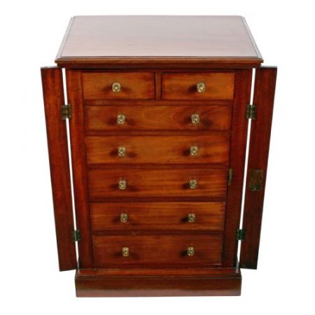Kleine original viktorianische massive Mahagoni Wellington Kommode 1890