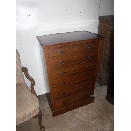 original edwardianische antike Mahagoni Wellington Kommode massiv 1910