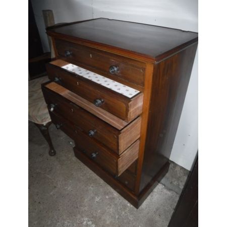 original edwardianische antike Mahagoni Wellington Kommode massiv 1910