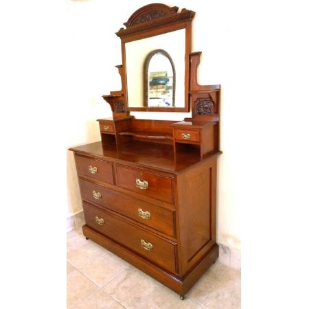 Herrliche original antike massive Nussbaum Frisierkommode 1890