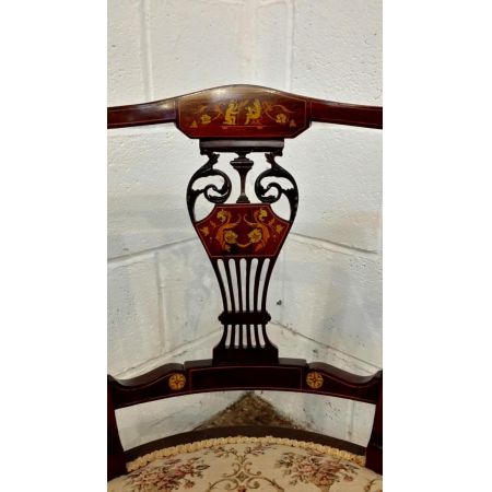 Antiker original edwardianischer massiver Mahagoni Salonstuhl Stuhl 1900