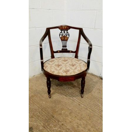 Antiker original edwardianischer massiver Mahagoni Salonstuhl Stuhl 1900