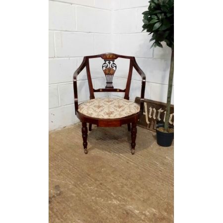 Antiker original edwardianischer massiver Mahagoni Salonstuhl Stuhl 1900