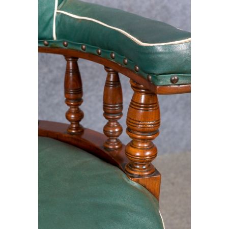 Edwardianischer original antiker Schreibtischstuhl Drehstuhl  Massiv Mahagoni 1900