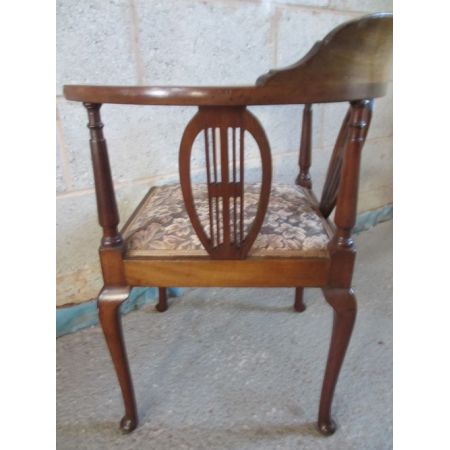 Edwardianischer original antiker massiver Mahagoni Stuhl Eckstuhl 1890