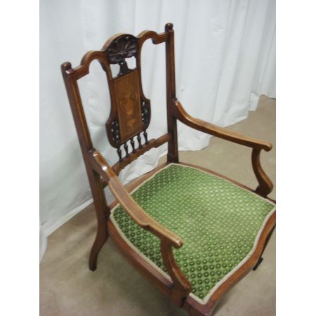 Edwardianischer massiver Mahagoni Armstuhl Stuhl antik 1890