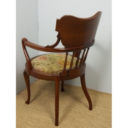 Antiker edwardianischer Mahagoni Bürosessel Bürostuhl Stuhl Original massiv 1900