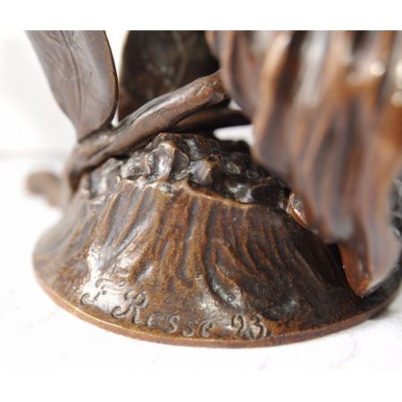 Französischer Jugendstil Bronze von Franz Rosse 1893