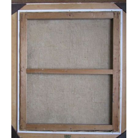 Englisches antikes Ölgemälde auf Leinwand, Blick auf die Stadt Paris, 1950