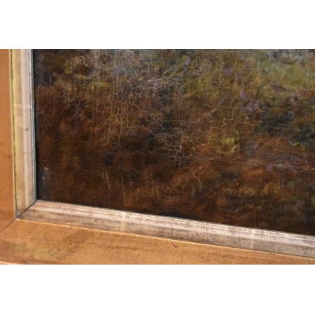 Antikes Ölgemälde auf Leinwand, zeigt die Highland-Rinder, von John W. Morris, 1900