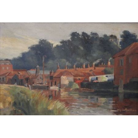 Paar Antike Norwich Ölgemälde, Lesley Rackham, 1920