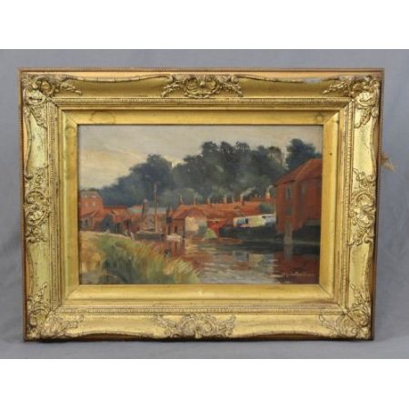 Paar Antike Norwich Ölgemälde, Lesley Rackham, 1920