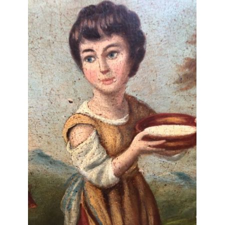 Erstaunliches Ölgemälde auf Leinwand, Kopie von Gainsboroughs "Lavinia das Milchmädchen", Original 19. Jahrhundert