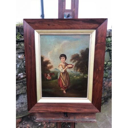 Erstaunliches Ölgemälde auf Leinwand, Kopie von Gainsboroughs "Lavinia das Milchmädchen", Original 19. Jahrhundert