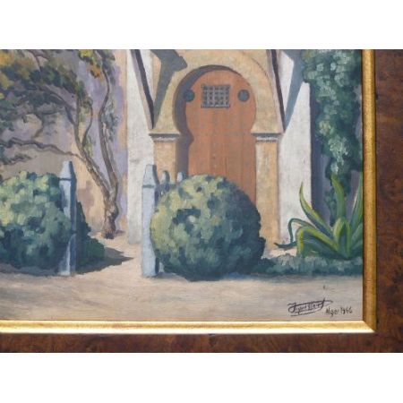 Original algerisches Ölgemälde, Orientalisch, 1946