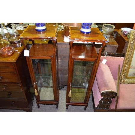 Pair edwardian mahogany  Vitinen 1910 Massivholz