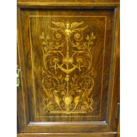 Edwardian Palisander Intarsien Kabinett Einmalig massives Holz  1890  