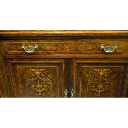 Edwardian Palisander Intarsien Kabinett Einmalig massives Holz  1890  