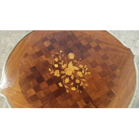 Antiker original französischer massiver Mahagoni Beistelltisch Vergoldung Intarsien 1900