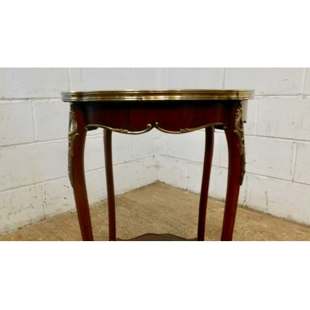 Antiker original französischer massiver Mahagoni Beistelltisch Vergoldung Intarsien 1900