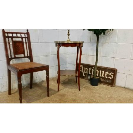 Antiker original französischer massiver Mahagoni Beistelltisch Vergoldung Intarsien 1900