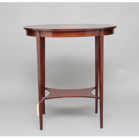 Antiker original edwardianischer Massivholz Mahagoni Beistelltisch 1910