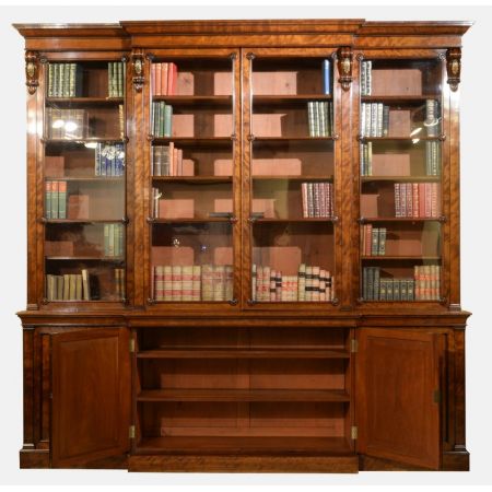 Hochwertiger original antiker William IV Breakfront Mahagoni Bücherschrank 1835