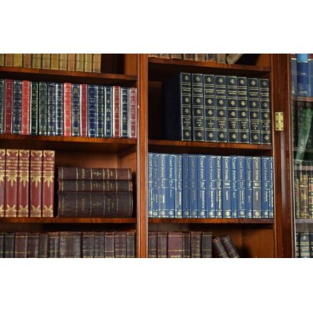 Viktorianischer Mahagoni Breakfront Bücherschrank antik mit Sekretär massiv 1850