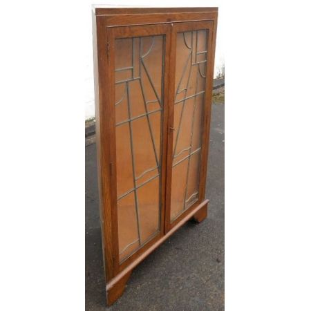 Schöne original antike Art Deco Vitrine Eiche 1930