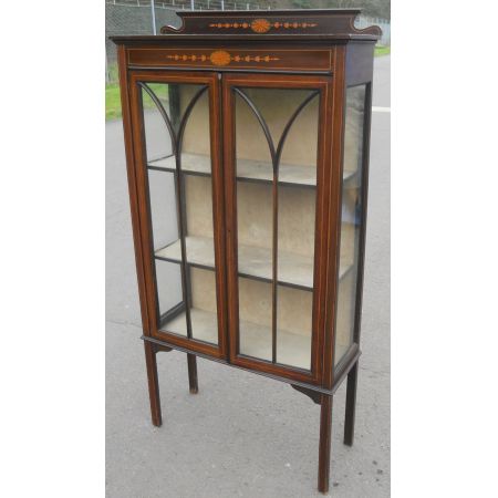 Englische edwardianische Mahagoni Vitrine antik 1900