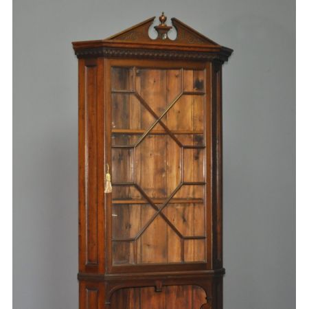 Hohe original edwardianische Vitrine Mahagoni 1980