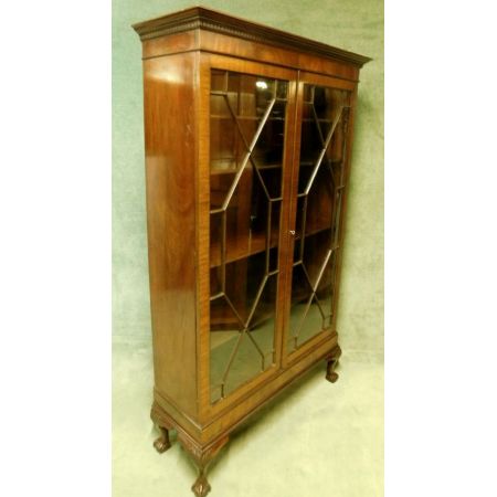 Edwardianische antike Mahagoni Vitrine Chippendale Style 1890