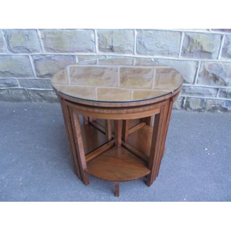 Edwardianisches Set Tische 5 Stück Mahagoni original antik 1910