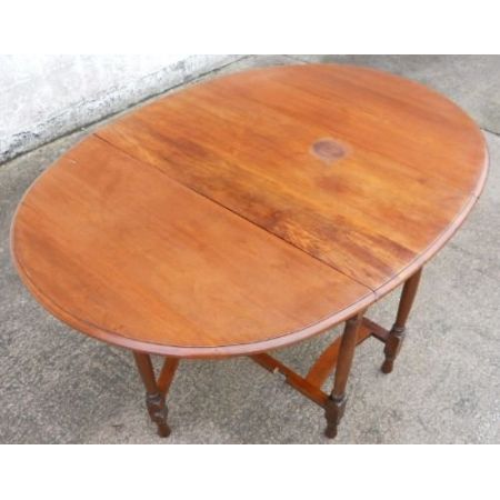 Jakobinischer antiker Mahagoni Gateleg Esstisch 1920