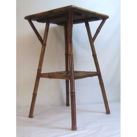 Antiker Beistelltisch Bambus und Fliesen