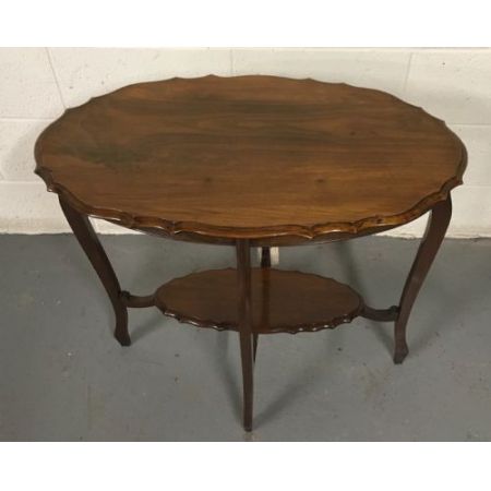 Original antiker edwardianischer Nussbaum Beistelltisch massiv 1890