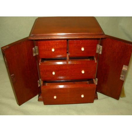 Viktorianischer Massiv Mahagoni Schmuckschrank Schrank Kommode antik 1890