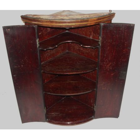 Georgianischer Mahagoni Hängeschrank Eckschrank massiv antik 1790