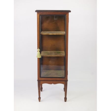 Schmale edwardianische Mahagoni Vitrine massiv original antik 1890