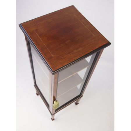 Schmale edwardianische Mahagoni Vitrine massiv original antik 1890