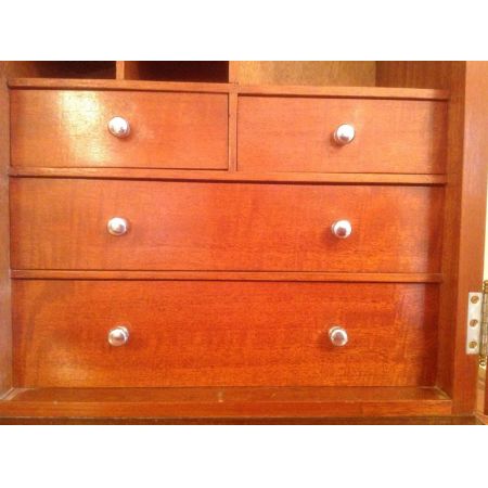 Antikes Art Deco Schmuckschränkchen Schrank Nussbaum Wurzelholz  1920