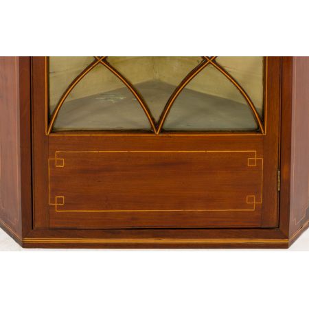 georgianische original antike Vitrine Eckschrank Massivholz Mahagoni 1800