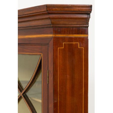 georgianische original antike Vitrine Eckschrank Massivholz Mahagoni 1800