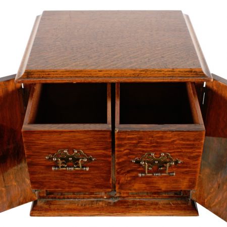 Viktorianischer antiker Sammelschrank Schränkchen Eiche Massiv 1880