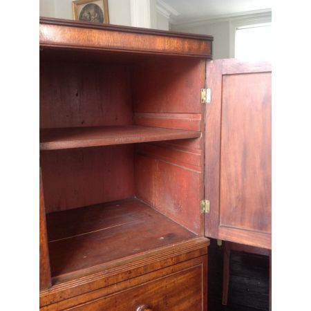 Regency Linen Press Kleiderschrank klein massiv Mahagoni antik 1800