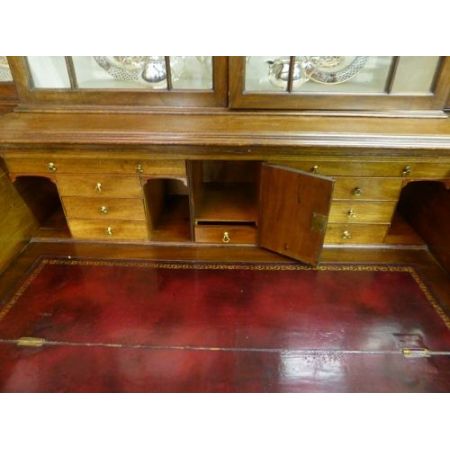 Original antikes George III Breakfront Bureau Bookcase Bücherschrank massiv 1850