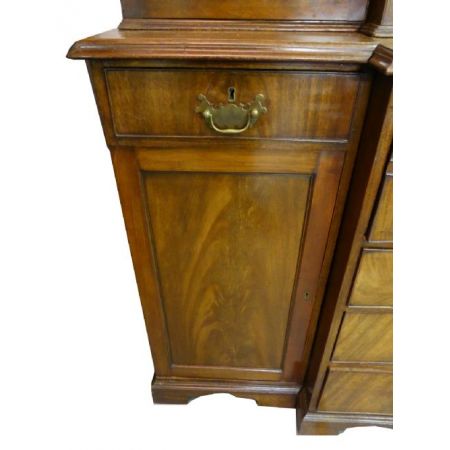 Original antikes George III Breakfront Bureau Bookcase Bücherschrank massiv 1850